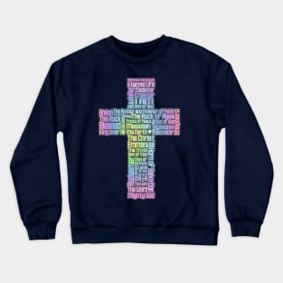 Pastel Jesus Names Cross Crewneck Sweatshirt